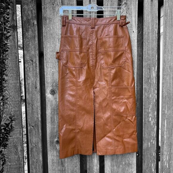 A. L.C. Faux Leather Alden Skirt Size 0 - Picture 2 of 4